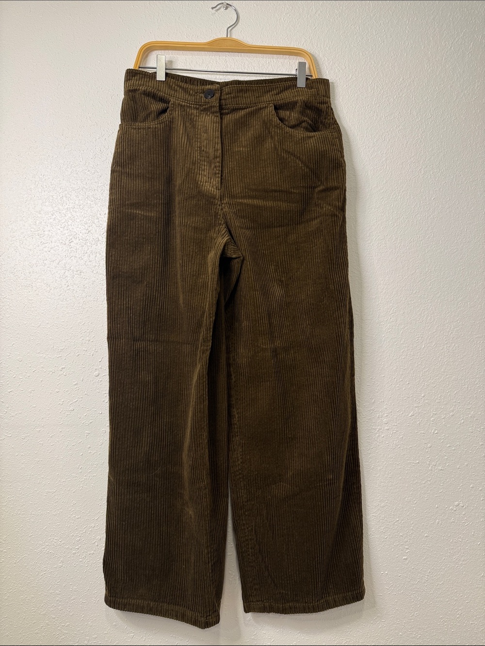 Zara Brown Corduroy Wide-Leg Pants large